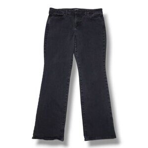 NYDJ Marilyn Straight Jeans Womens 14 Black High Rise